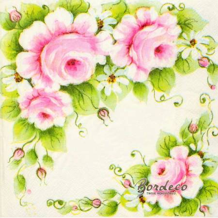 Serwetka do decoupage malowane kwiaty 33x33cm firmy TERSTEEGE